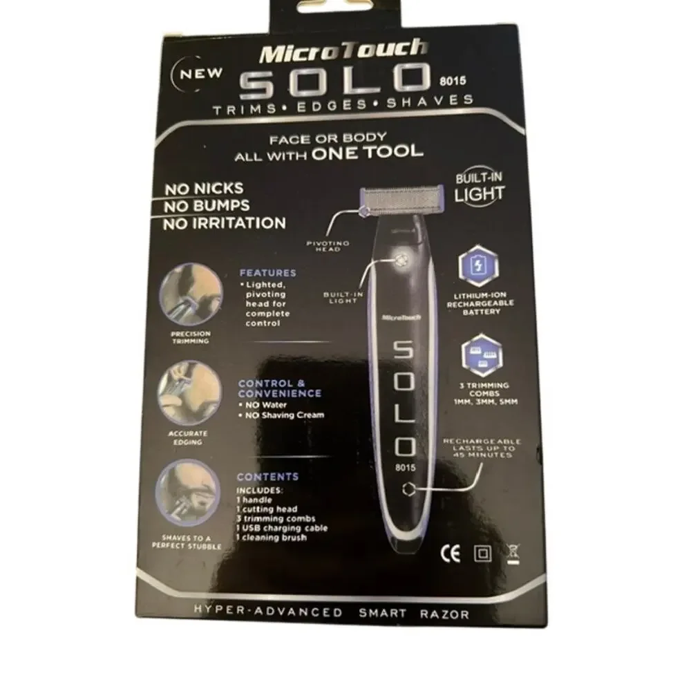 MicroTouch SOLO Men's Trimmer Shaver Razor Beard Body Groomer Wet Dry New NIB